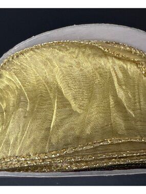 3.5 in. wide Gold Wired Ribbon